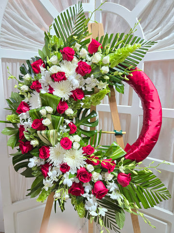 Red Half moon wreath